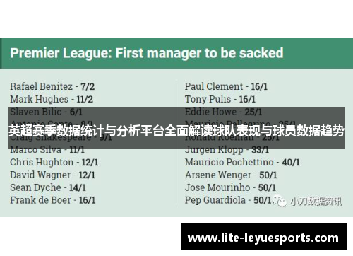 英超赛季数据统计与分析平台全面解读球队表现与球员数据趋势